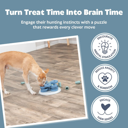 Dog Activity Windmill Strategy Game, Level 1, Beginner Dog Puzzle Toy, Treat Dispenser